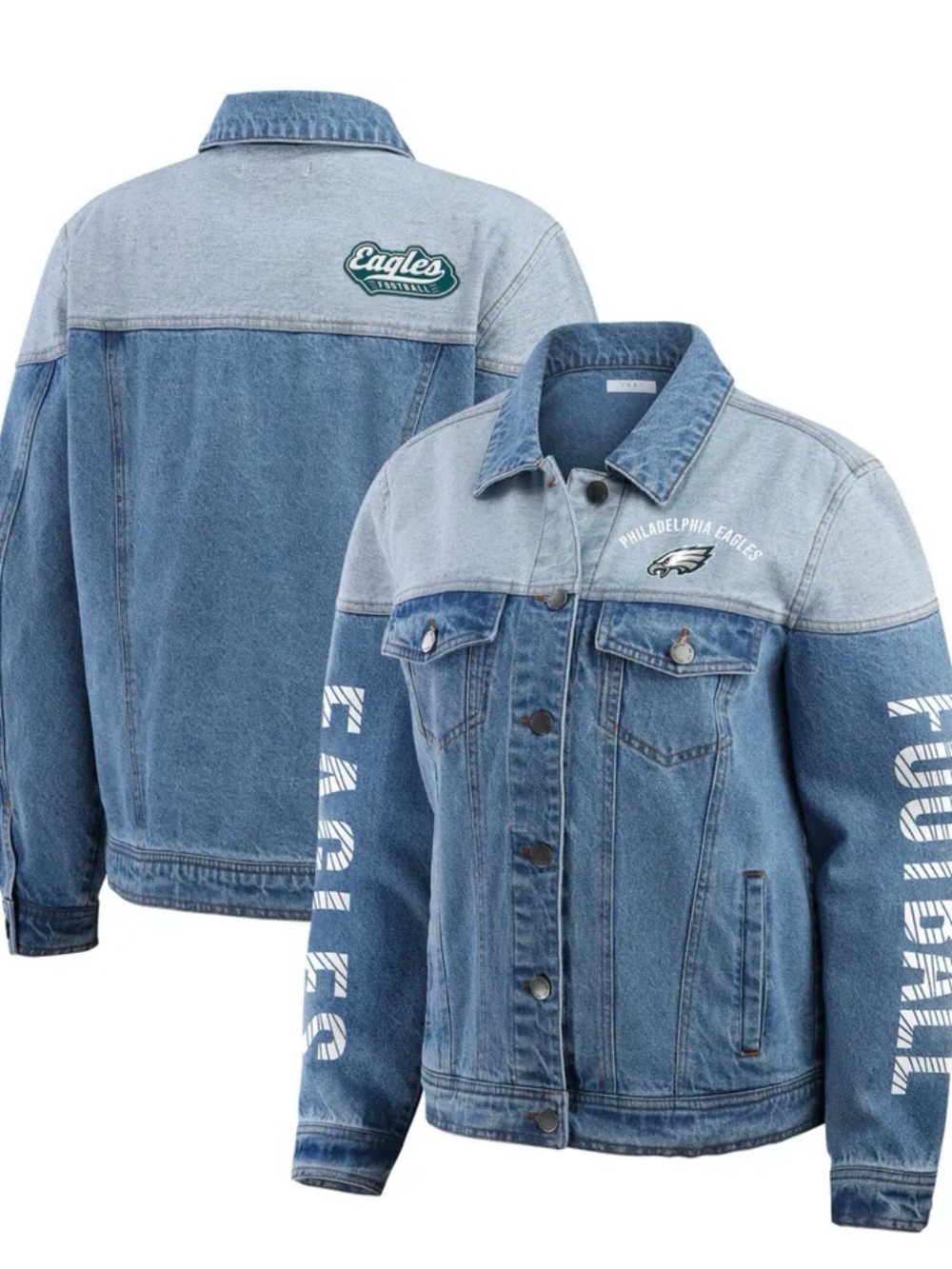 BNWT! WEAR by Erin Andrews Philadelphia Eagles Denim Jacket - Size S 🦅